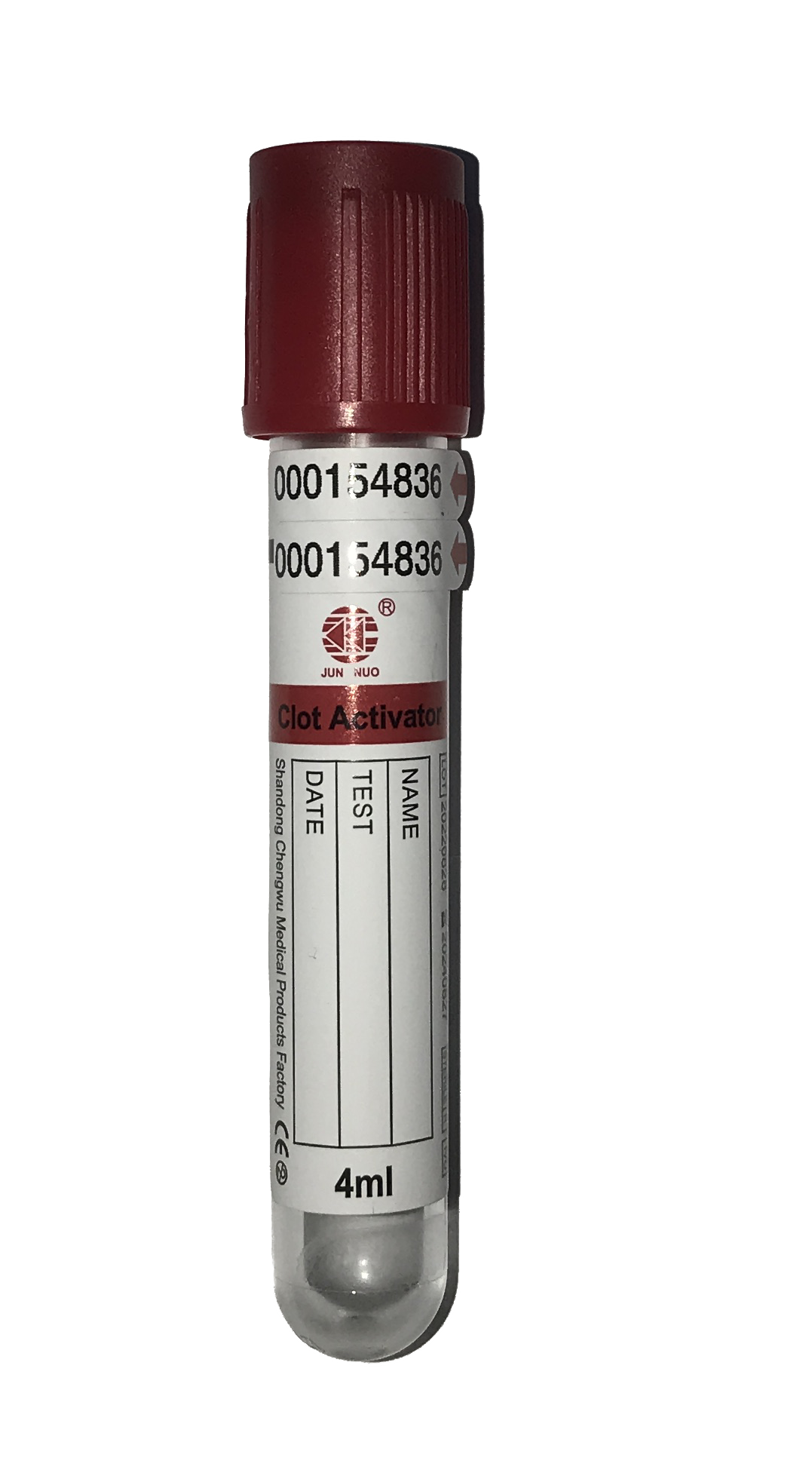 Пробирка вакуумная для забора крови с свертывающим активатором 4 мл 13x75 мм стерильная с красной крышкой 100 шт. (9340278)