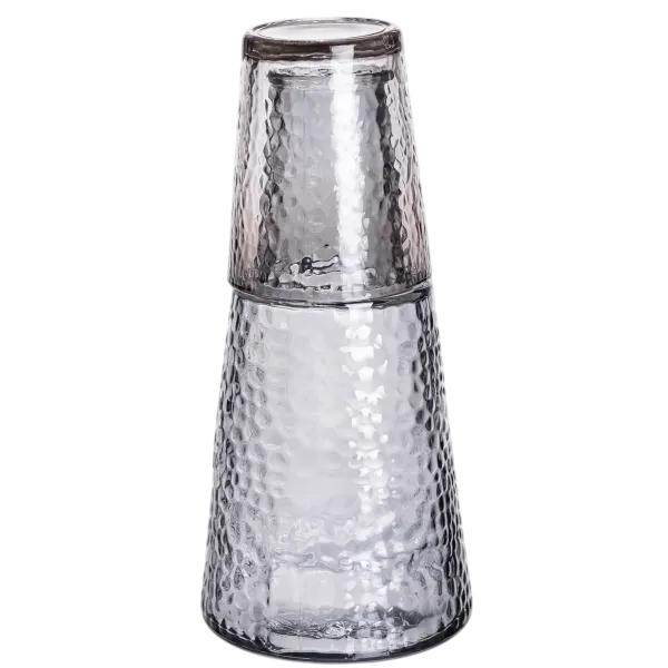 Графин со стаканом-крышкой фактурный 800/250 мл Прозрачный Графин со стаканом-крышкой фактурный 800/250 мл Прозрачный