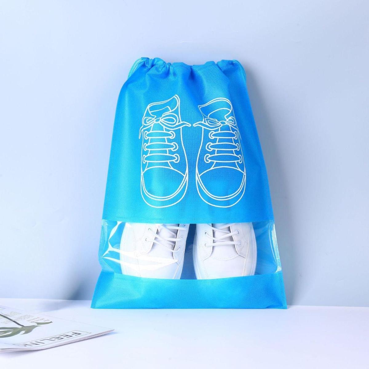 Чехол для хранения и перевозки обуви Shoe Bag на затяжках с окошком 32х44 см (WW58742-4) - фото 2 Чехол для хранения и перевозки обуви Shoe Bag на затяжках с окошком 32х44 см (WW58742-4) - фото 2