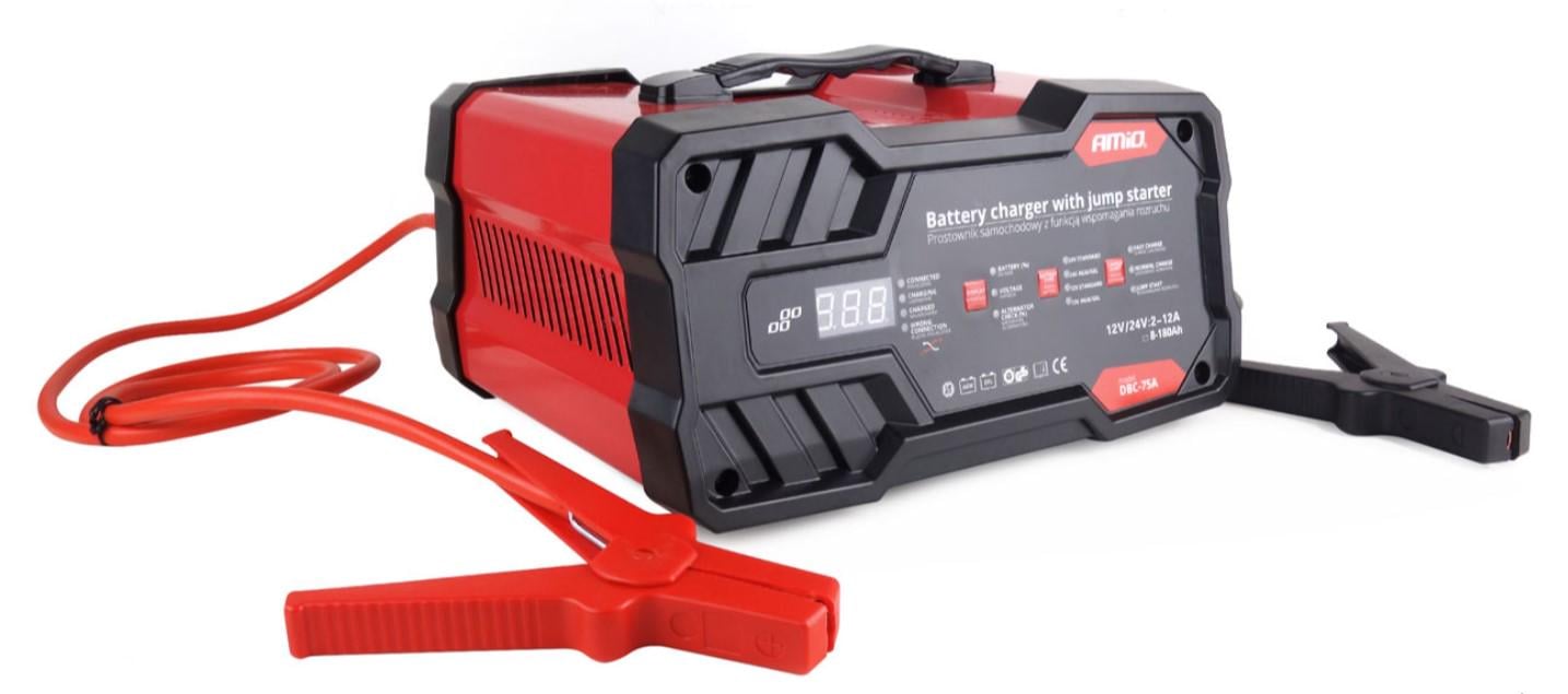 Пускозарядное устройство для автомобильного аккумулятора зарядка для АКБ 12V/24V 12А 180 А/год Amio