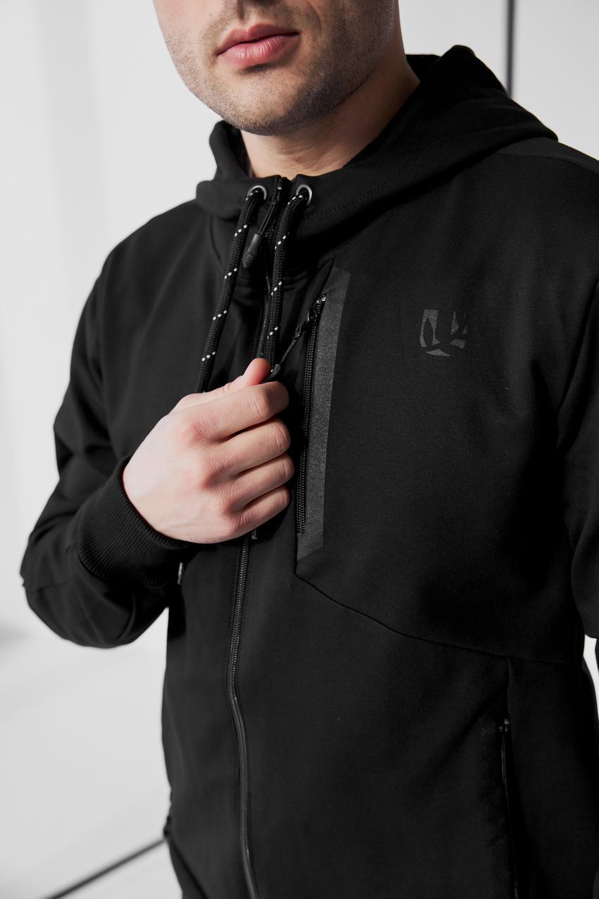 Костюм мужской спортивный М107.2 худи на замке/джогеры XL Черный (799-1-63) - фото 4