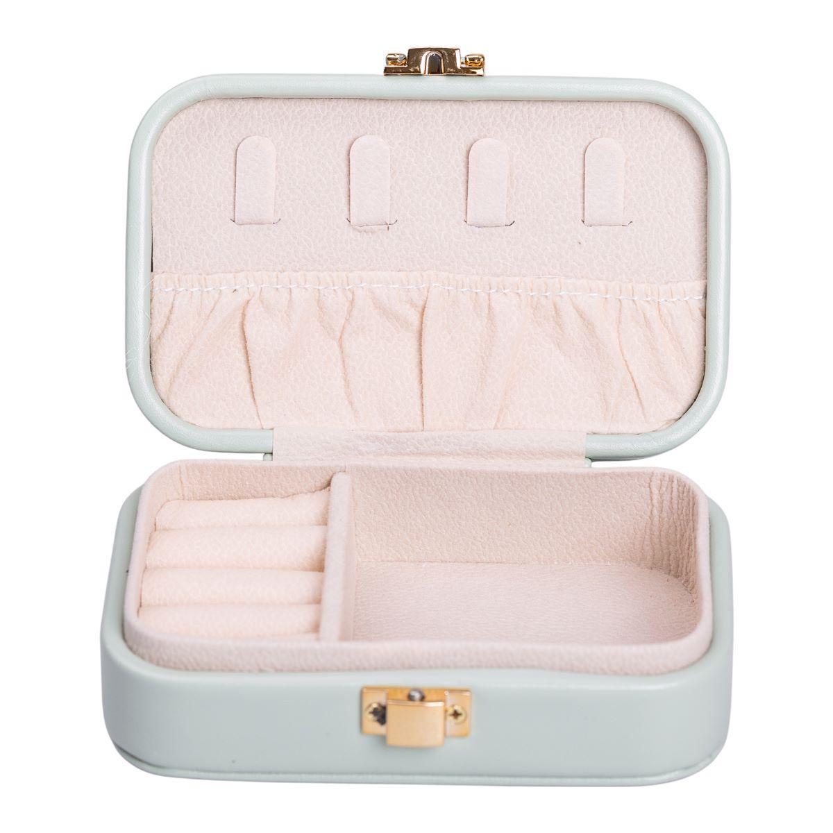 Шкатулка для украшений из экокожи с застежкой HP-5-34GR 12х7,5х4 см (A-033895)