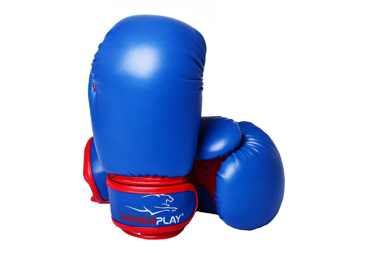 Боксерские перчатки PowerPlay 3004 JR 6 унций Сине-красный