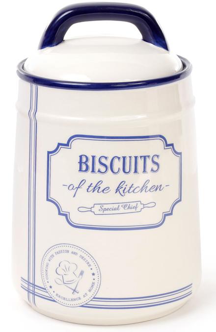 Банка керамическая Red&Blue BISCUITS 1250 мл для печенья Синий (BD-DM009-S)