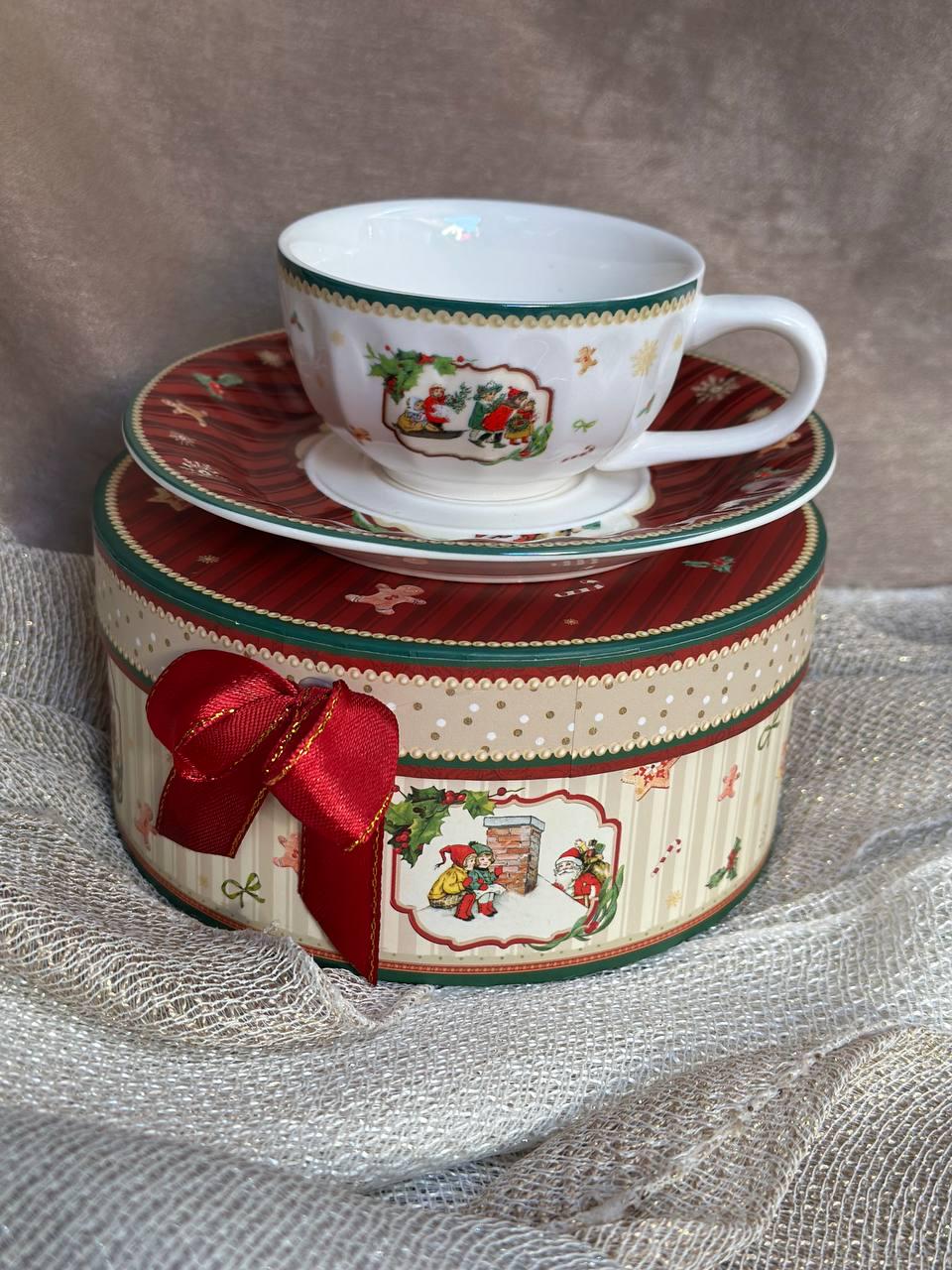 Чашка новогодняя Magic Christmas фарфоровая с блюдцем в подарочной упаковке 120 мл 13 см (R33354) - фото 6