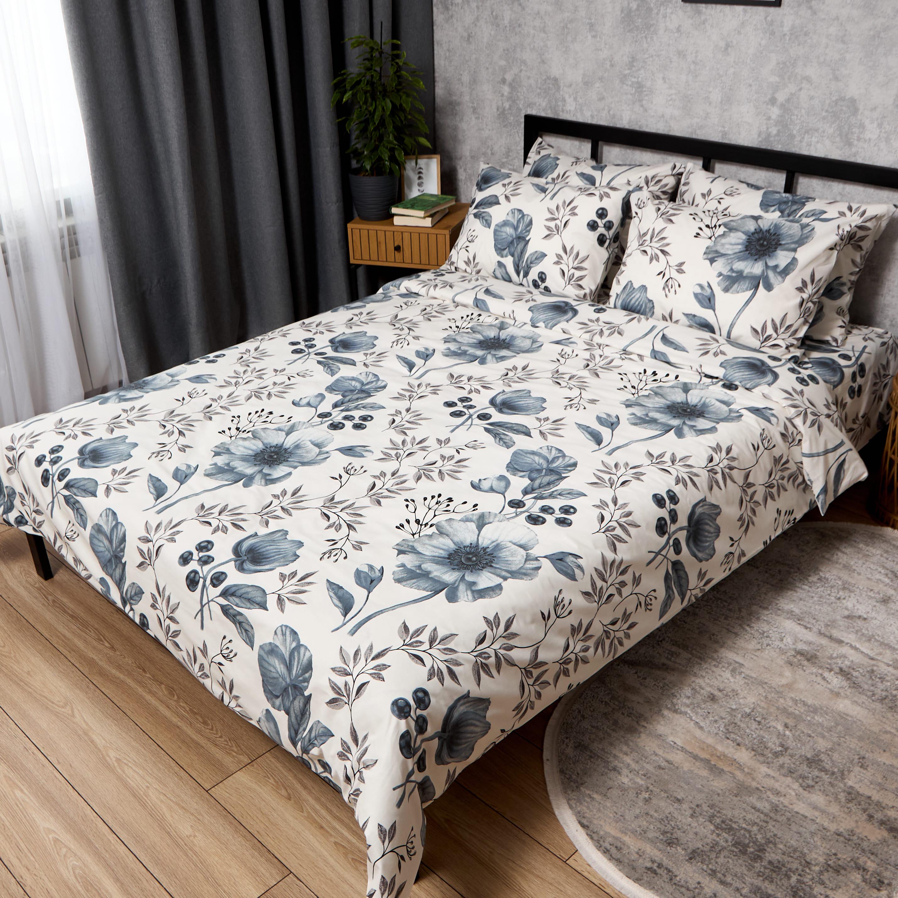 Комплект постільної білизни Moon&Star Бязь Gold Люкс Blue Serenity євро 200х220 см (MS-820010442)