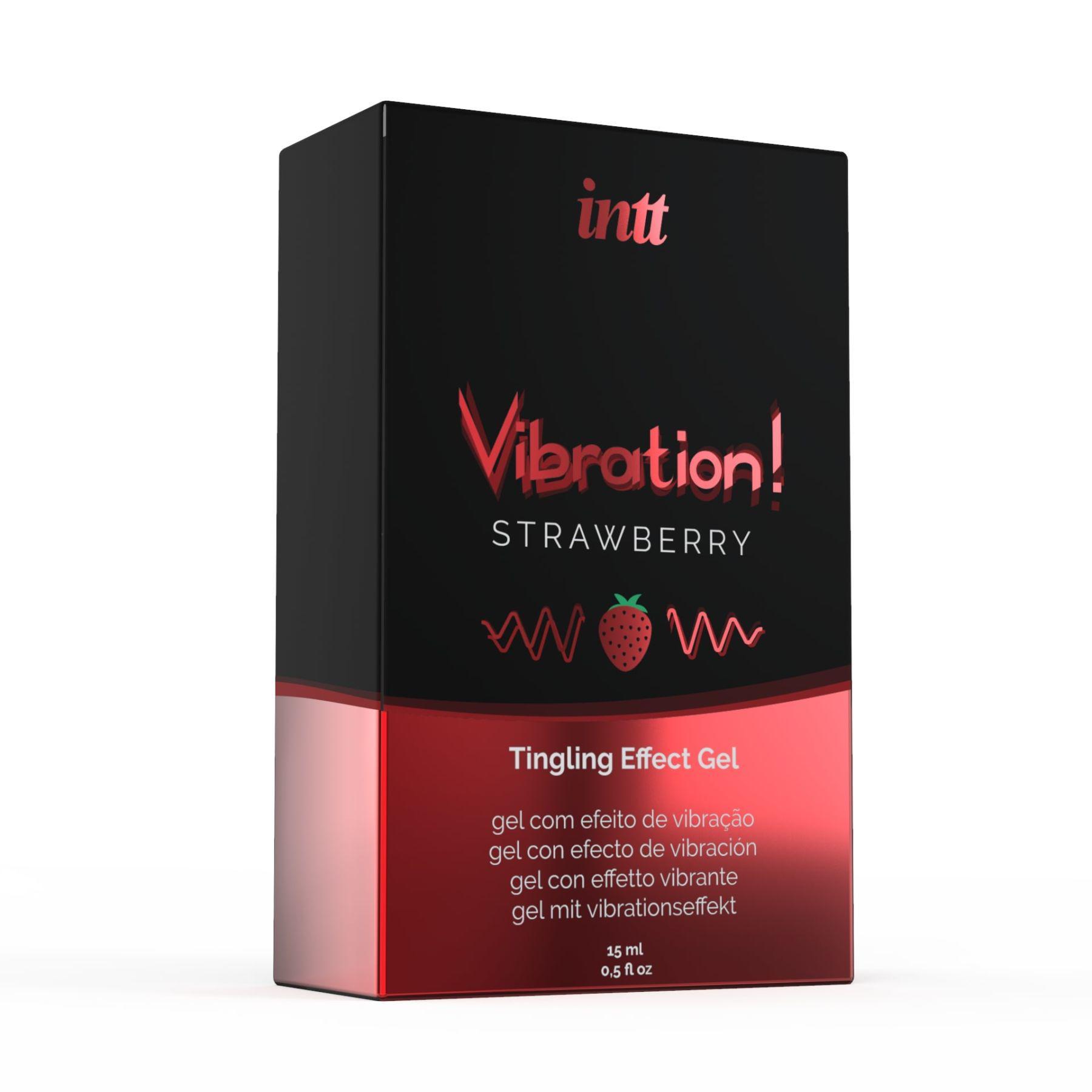 Гель с эффектом вибрации Intt Vibration Strawberry 15 мл - фото 3