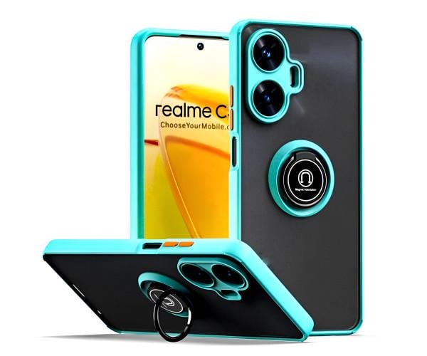 Чехол - накладка TPU Color Matte Ring для Realme C55 Голубой Чехол - накладка TPU Color Matte Ring для Realme C55 Голубой
