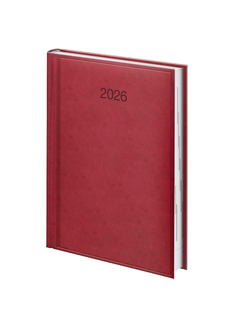 Офісний щоденник А5 Brunnen 2026 Стандарт Torino Бордовий (73-795 38296)