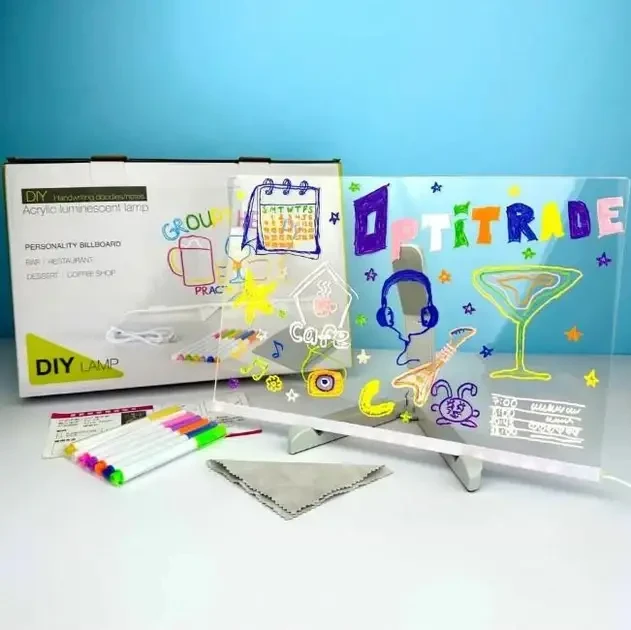 Ночник-дошка для нотаток Led Note Board акриловий світиться (2540) Ночник-дошка для нотаток Led Note Board акриловий світиться (2540)