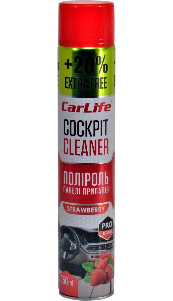 Полироль для пластика CarLife Cockpit Cleaner Strawberry 750 мл (CF754)