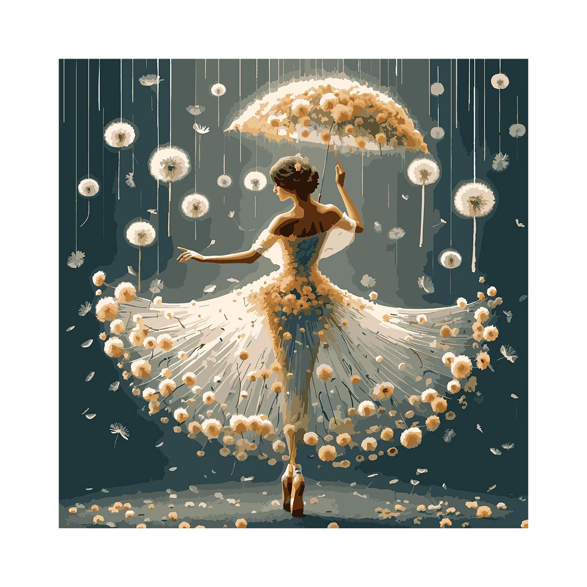 Картина по номерам Santi Танец с одуванчиками 40x40 см с LED подсветкой (Top-955072)