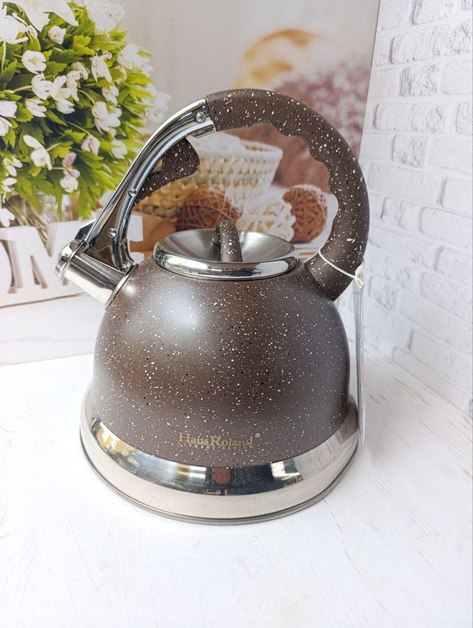 Чайник со свистком Haus Roland HR704-5-B из нержавеющей стали 3,5 л Коричневый (34869916)