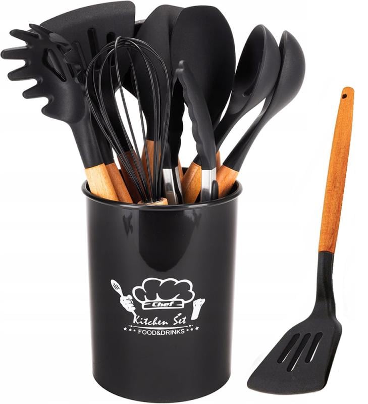 Набор кухонных аксессуаров Kamille Greener в подставке 12 пр.