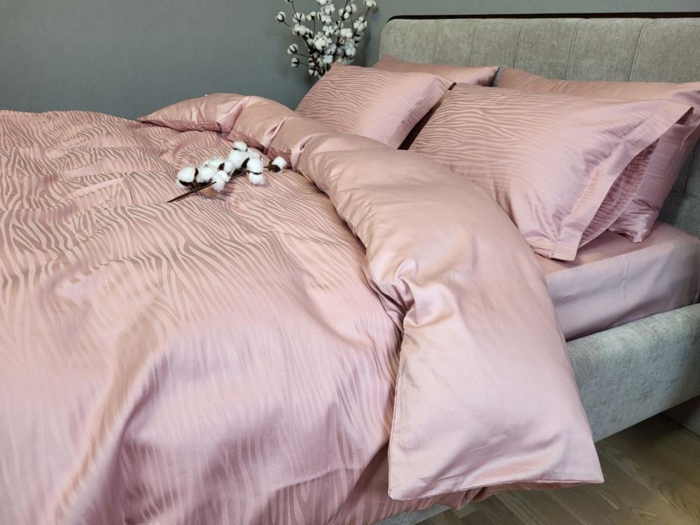 Комплект постельного белья Мир сатин жаккард Premium полуторный/наволочки 50х70/70х70 см Wave Powder (6112) - фото 4