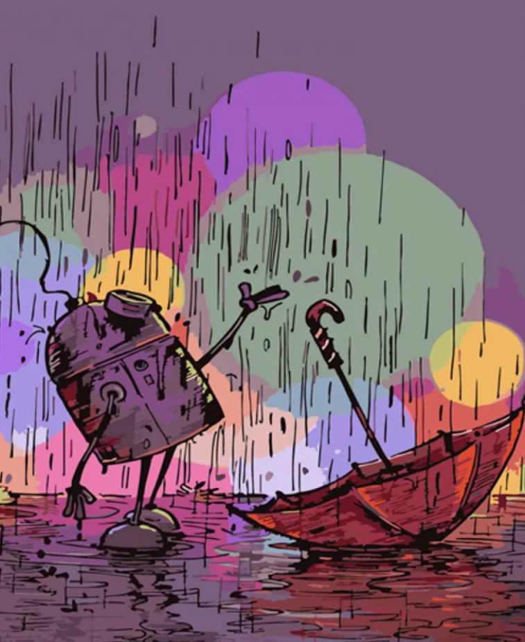 Картина за номерами Strateg Воллі під дощем 40x50 см (GS804)