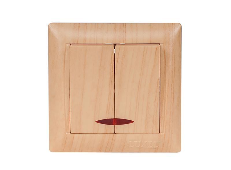 Выключатель двухклавишный Luxel 3806 PRIMERA п/п Сосна (27551230)