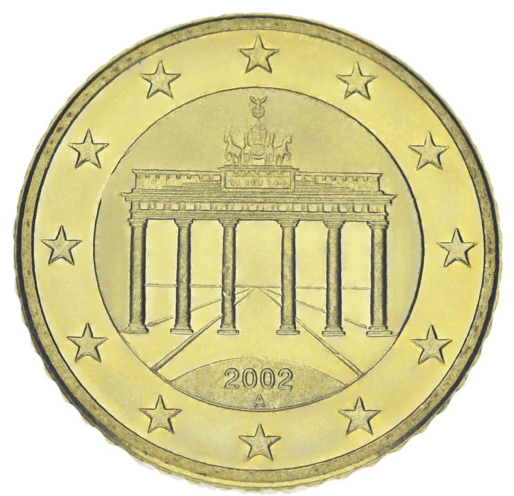 Коллекционная монета Германия 50 евроцентов 2002 года UNC А (М21987)