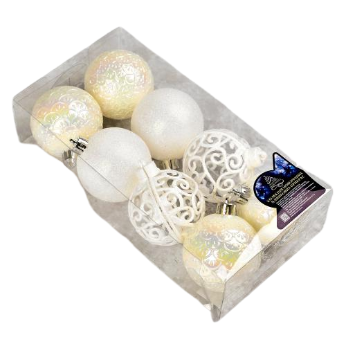 Шарики новогодние Stenson 9632 6 см 8 шт. (12910099)