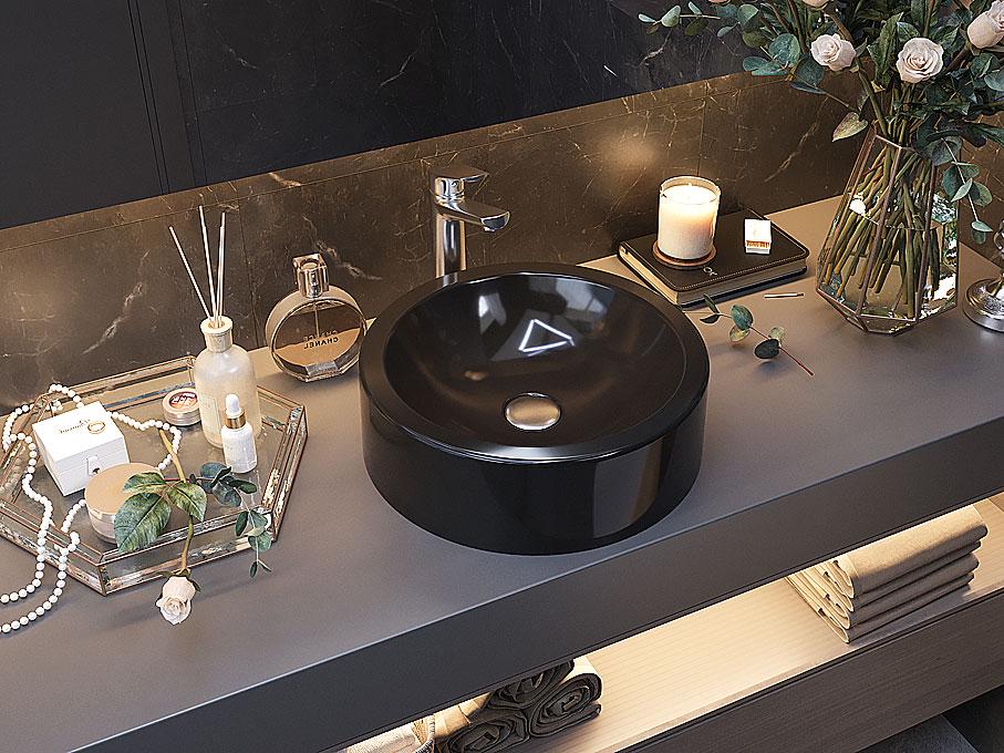 Умивальник накладний Status ADEL Black (656) - фото 1 Умивальник накладний Status ADEL Black (656) - фото 1