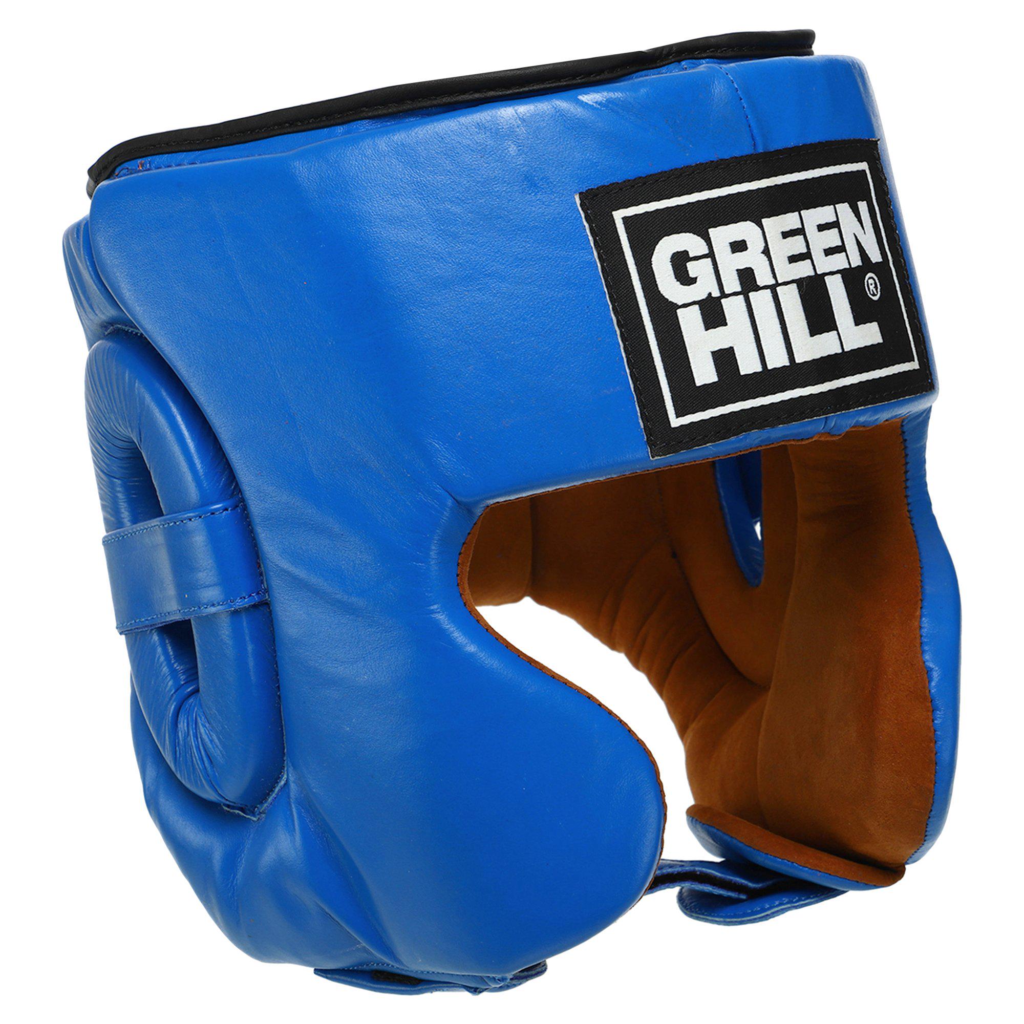 Шлем боксерский кожаный GREEN HILL в мексиканском стиле М Синий (BO-0575)
