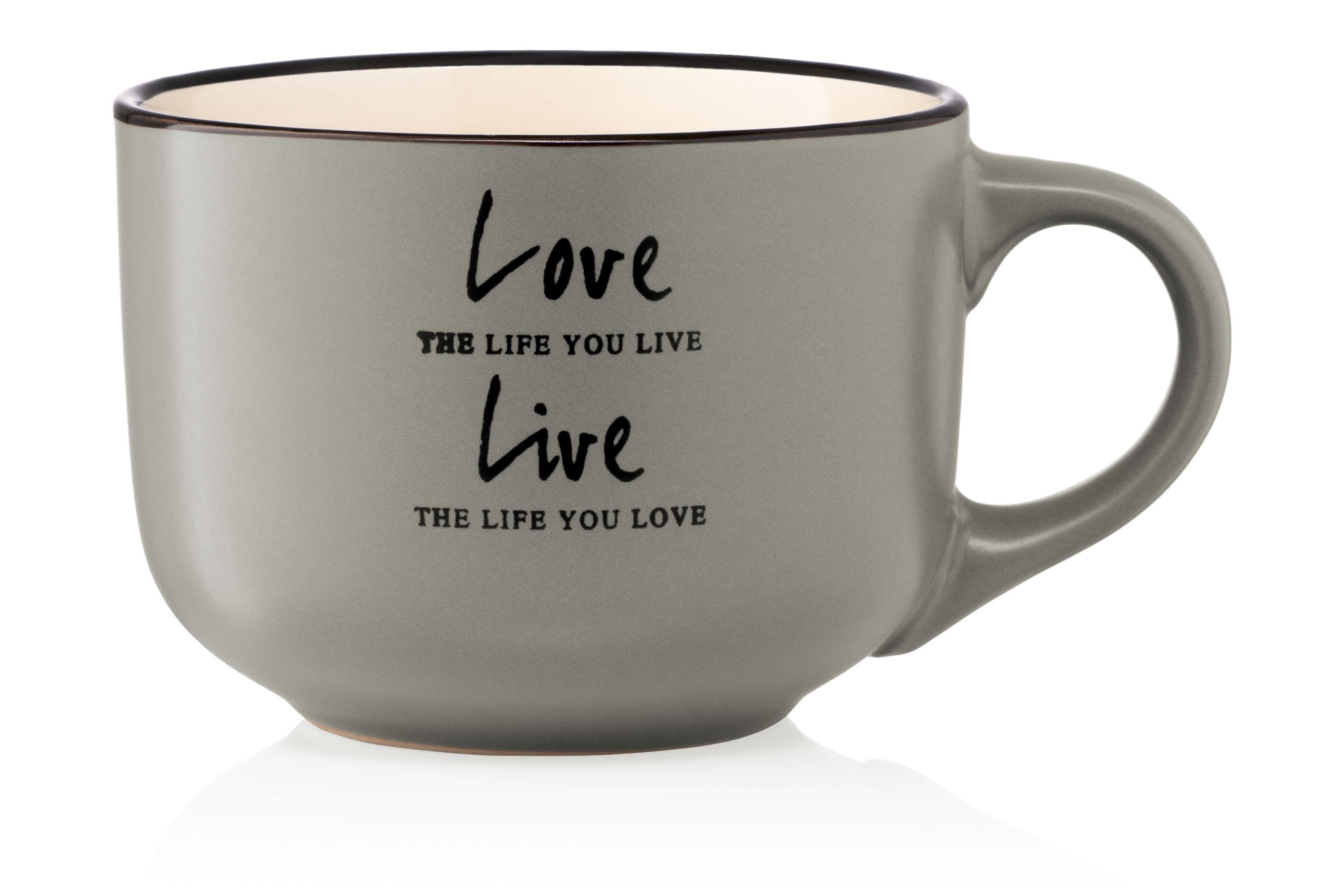 Чашка керамическая Ardesto Way of life 550 мл Серый (AR3478GR)