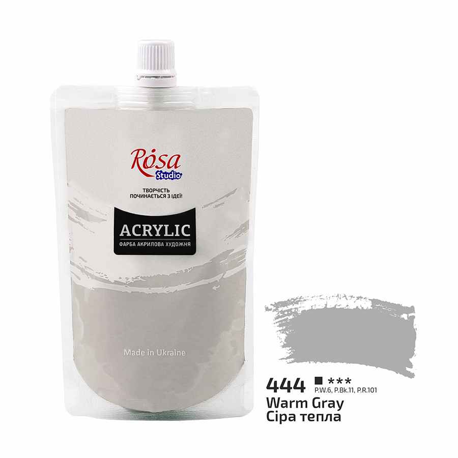 Акриловая краска ROSA Studio 323200444 6 шт. 200 мл Тепло-серый/444 (4823098528098) Акриловая краска ROSA Studio 323200444 6 шт. 200 мл Тепло-серый/444 (4823098528098)