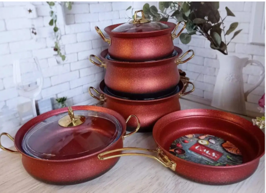 Набір посуду OMS з антипригарним покриттям для індукції 9 предметів - фото 5