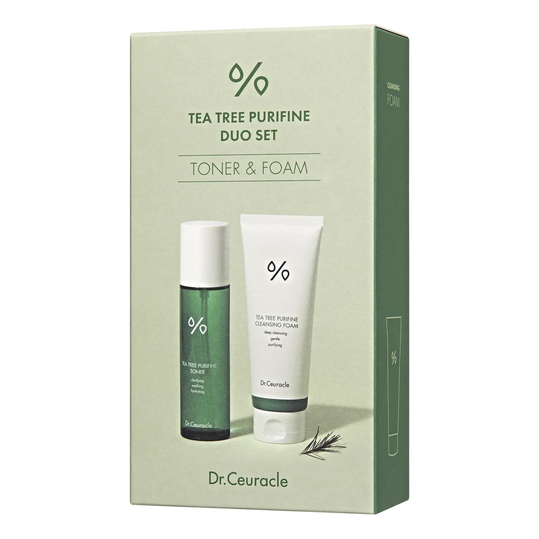 Набор средств с чайным деревом тонер/умывальная пенка Dr,Ceuracle Tea Tree Purifine Duo Set 100/150 мл - фото 1