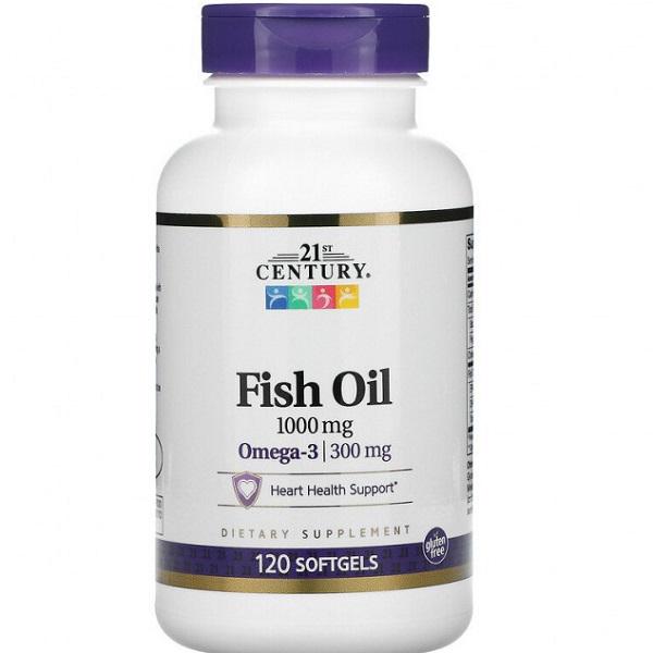 Омега 3 21st Century Fish Oil 1000 мг 120 Softgels