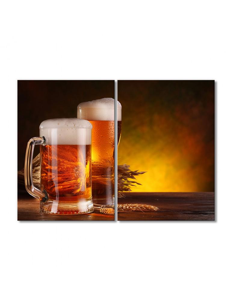 Картина модульная Пшеничное пиво 2 модуля 30х45 см