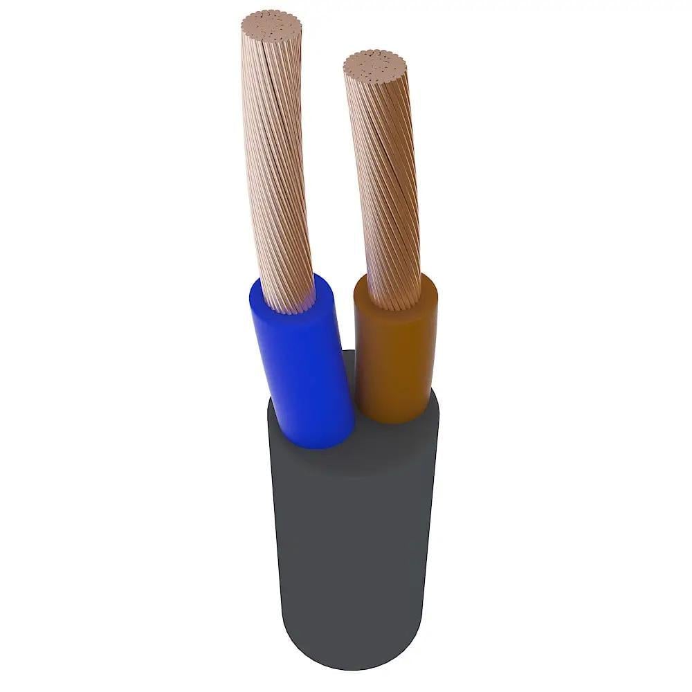 Провод медный ЗЗКМ ПВС круглый 2х1 мм2 Черный (705815)