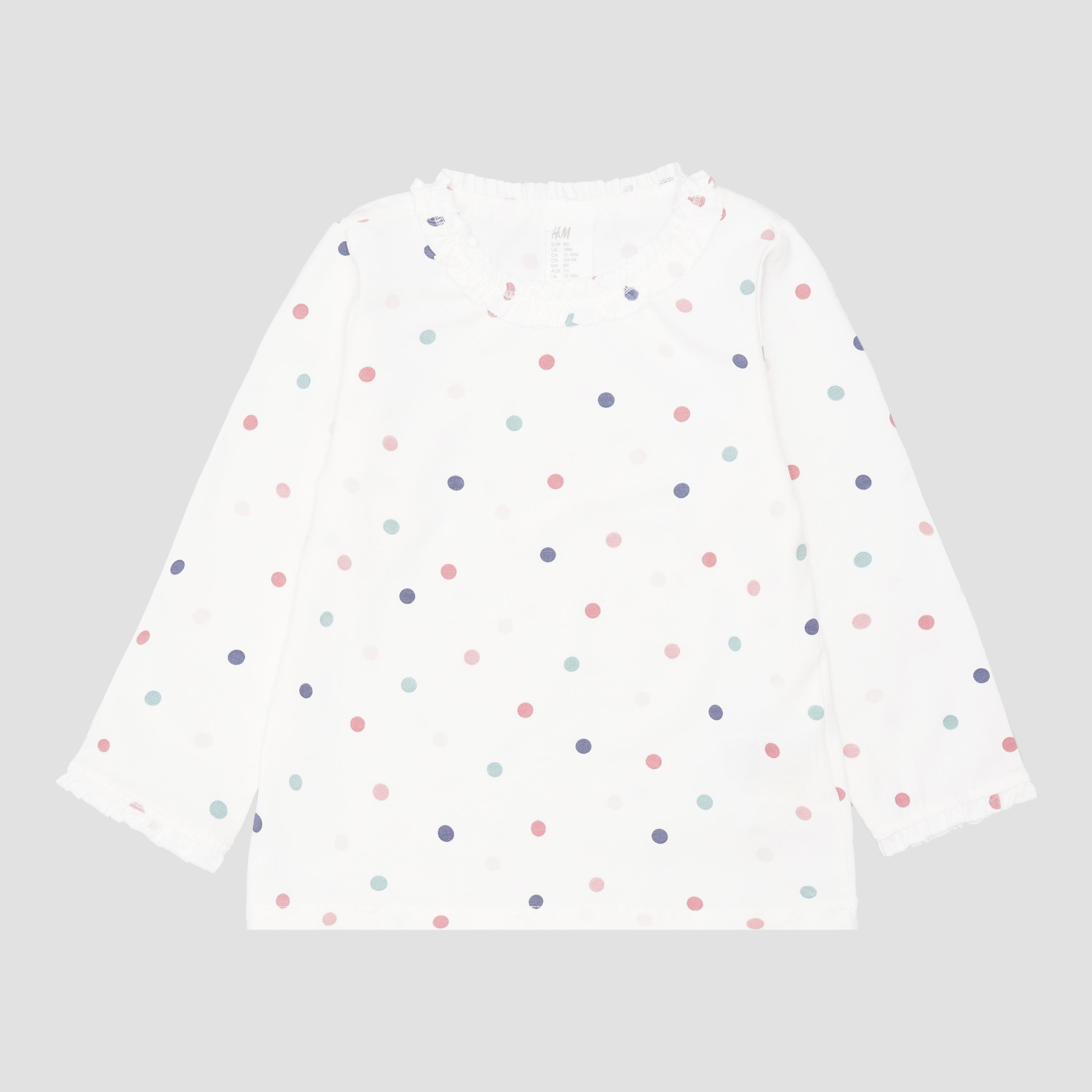 Лонгслив H&M Горох 86 см Белый (1412865787)