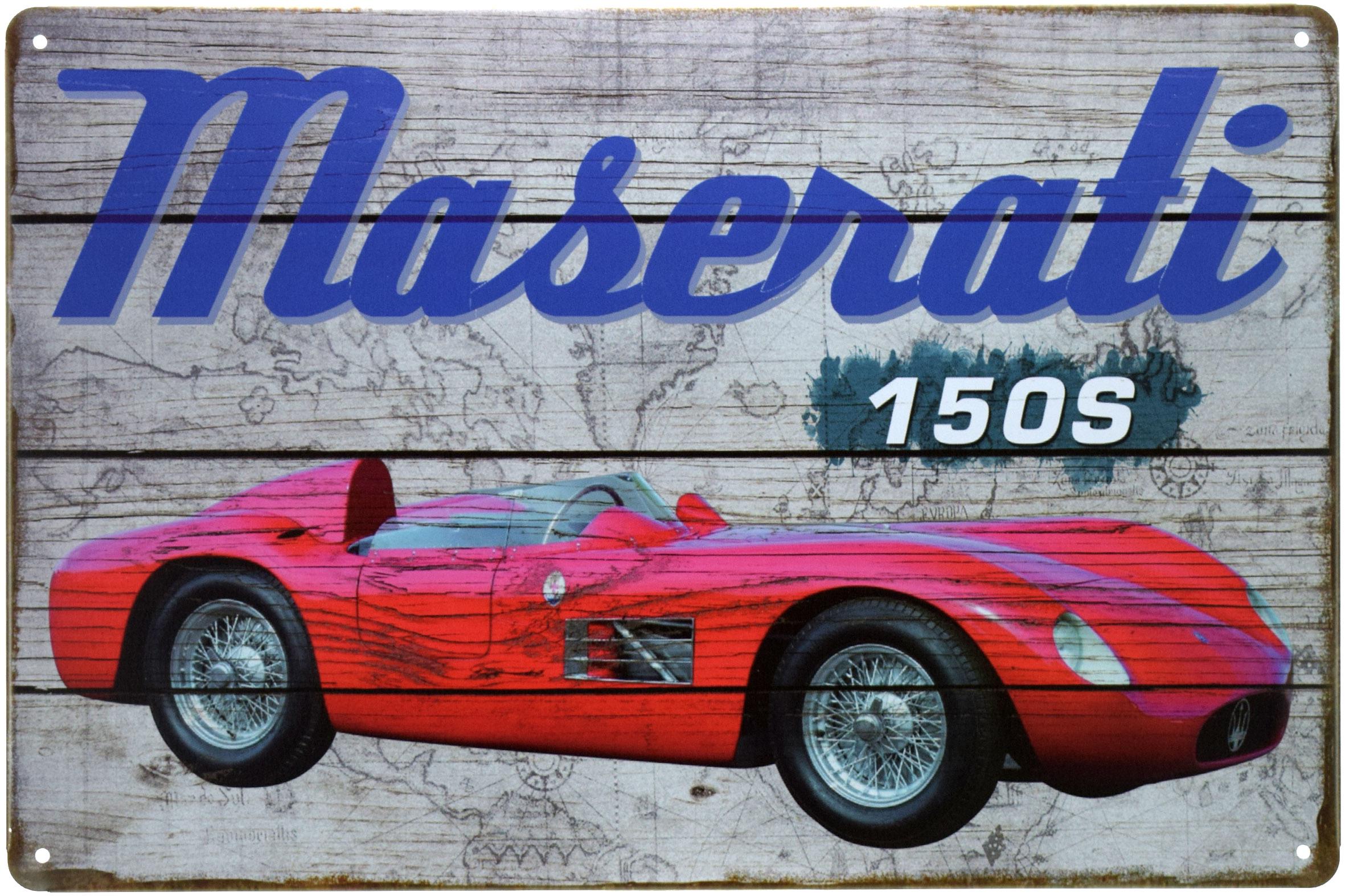 Табличка металлическая Maserati 150S 20x30 см