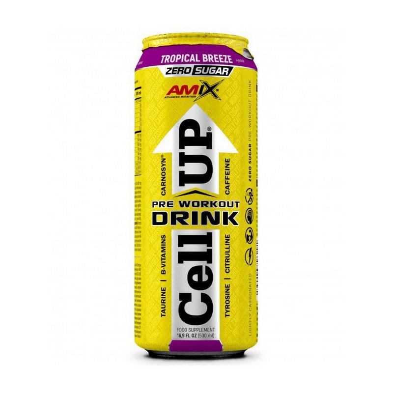 Передтренувальний напій з кофеїном і цитруліном AMIX Cell Up Pre-Workout 500 мл Тропічний бриз