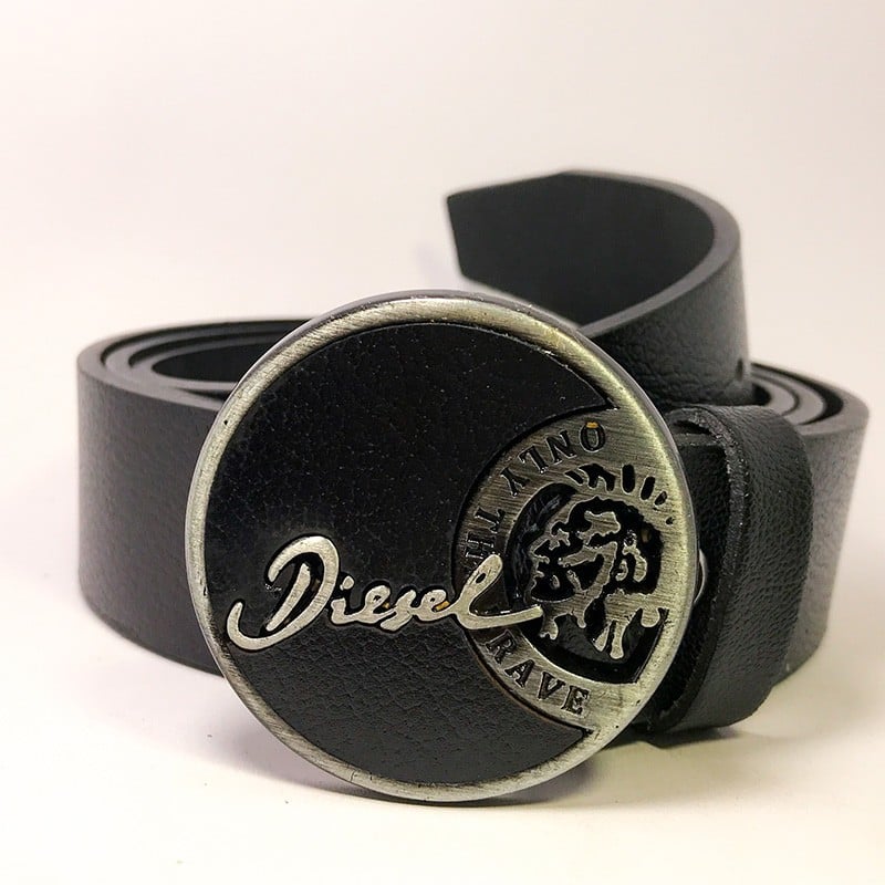 Ремень кожаный мужской черный Real Leather D (9024)