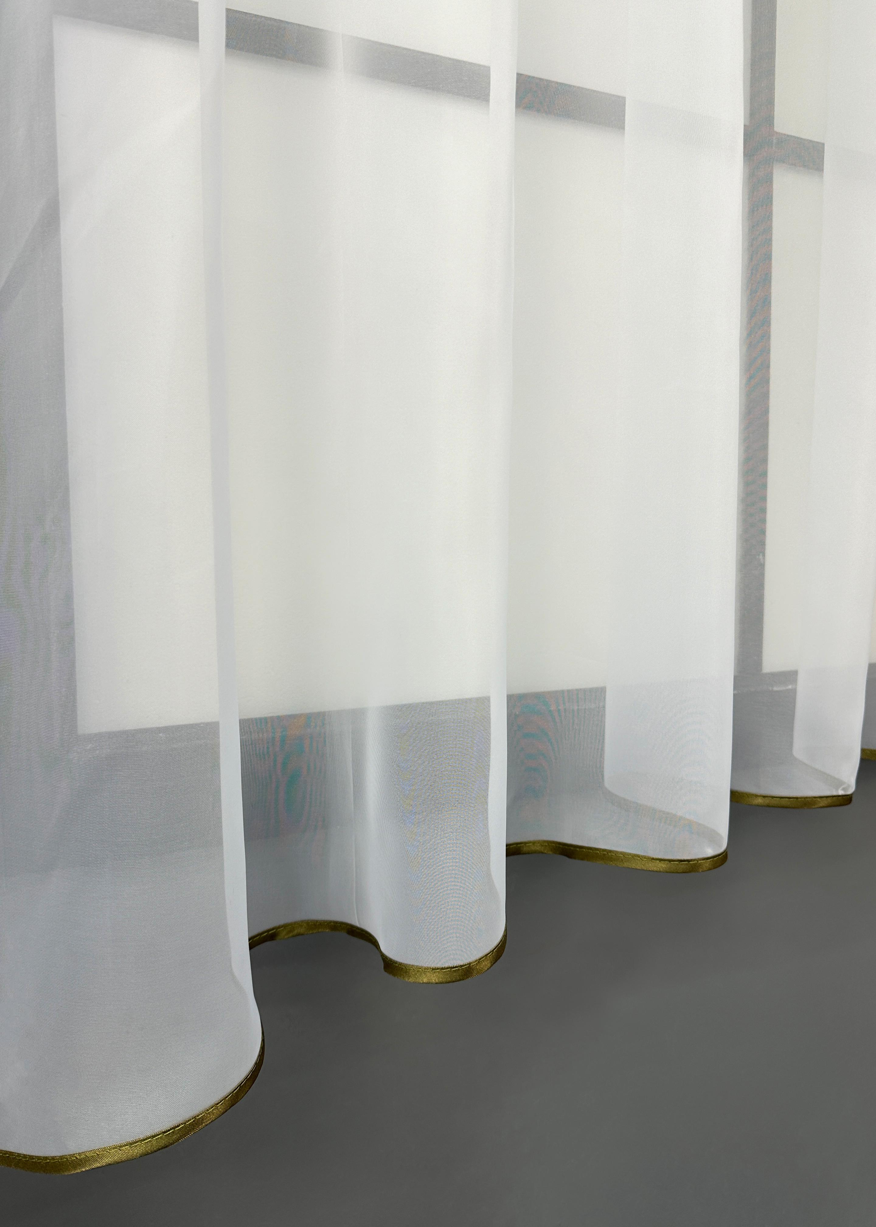 Фіранка кухонна VR-Textil № 018к штора та тюль з ламбрекеном 270х170 см Оливковий/Золотистий/Білий (50-662) - фото 6