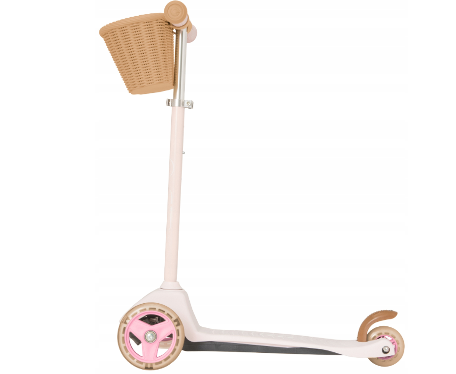 Самокат детский трехколесный/регулируемый с корзиной Розовый (100831) Самокат детский трехколесный/регулируемый с корзиной Розовый (100831)