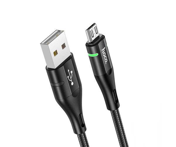 Кабель Data Hoco U93 Shadow MicroUSB 2,4А 1,2 м Черный