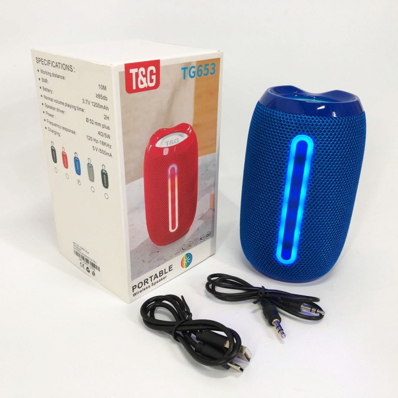 Портативна колонка TG 653 із USB Blue (tf4880) - фото 5