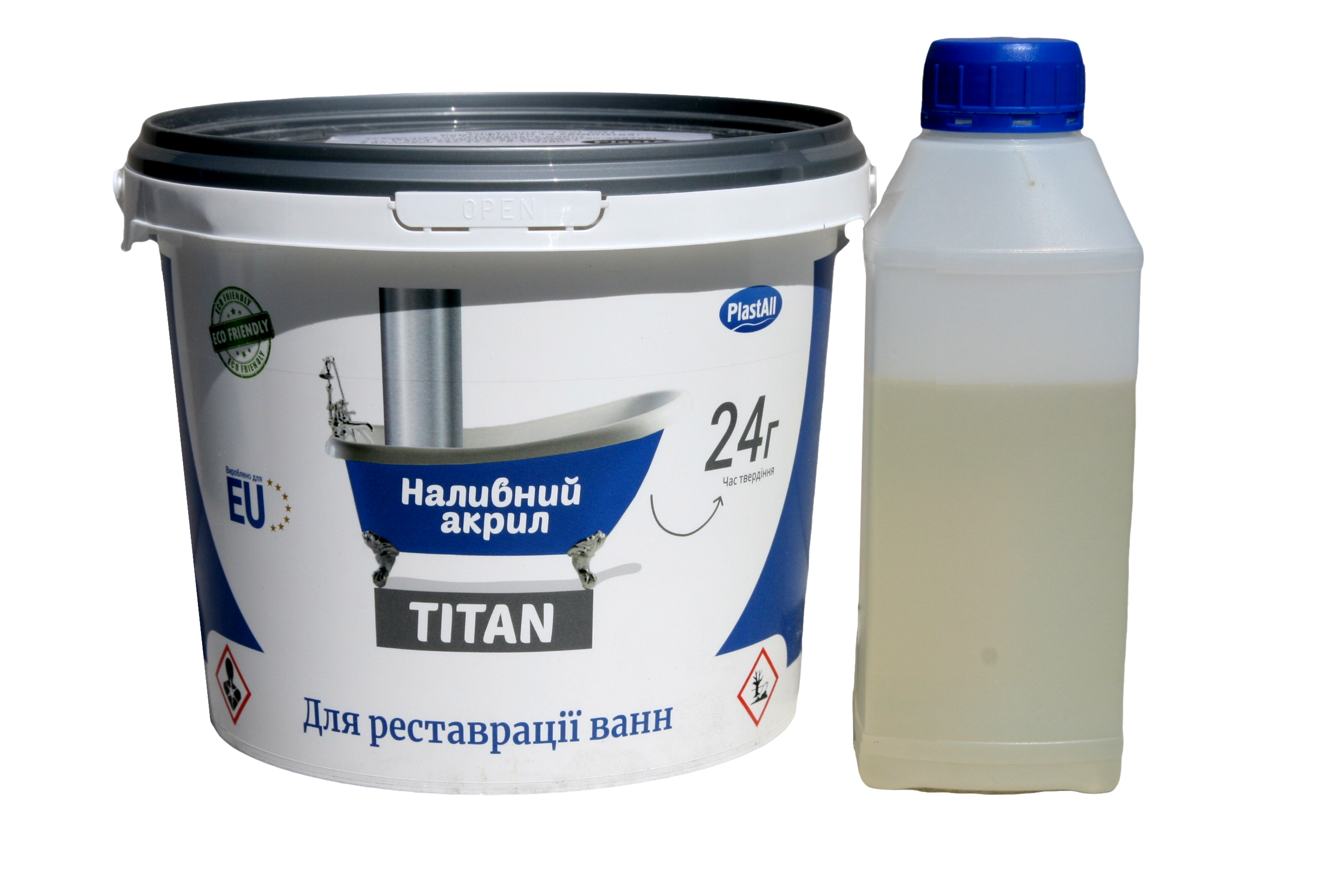 Акрил для ванн Plastall-Титан 1,5 м 2,9 кг Белый глянец (30827656)