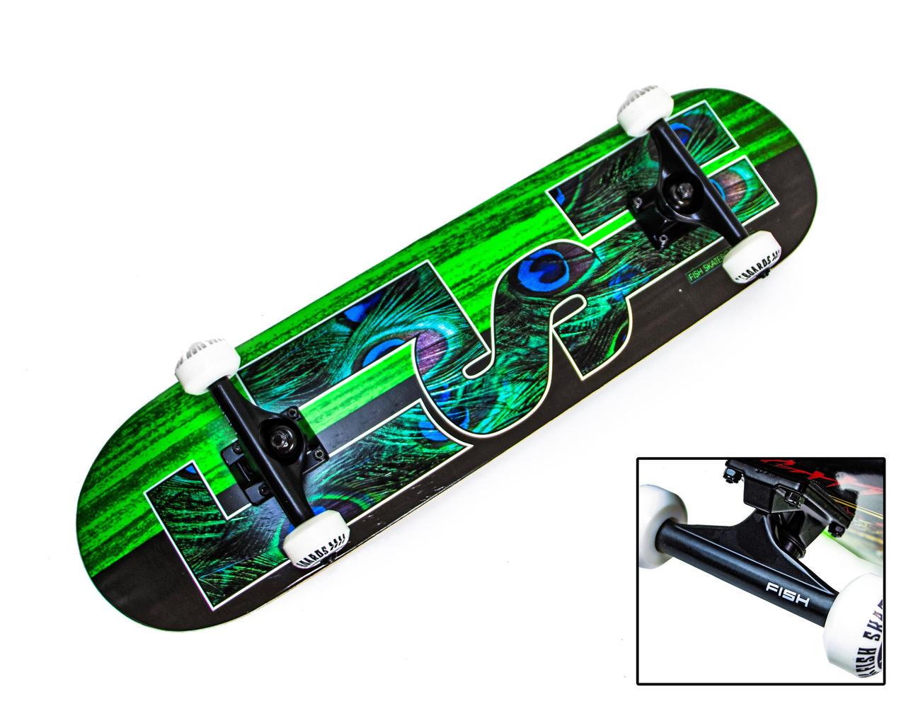 Скейт Fish Skateboard Green Peafowl