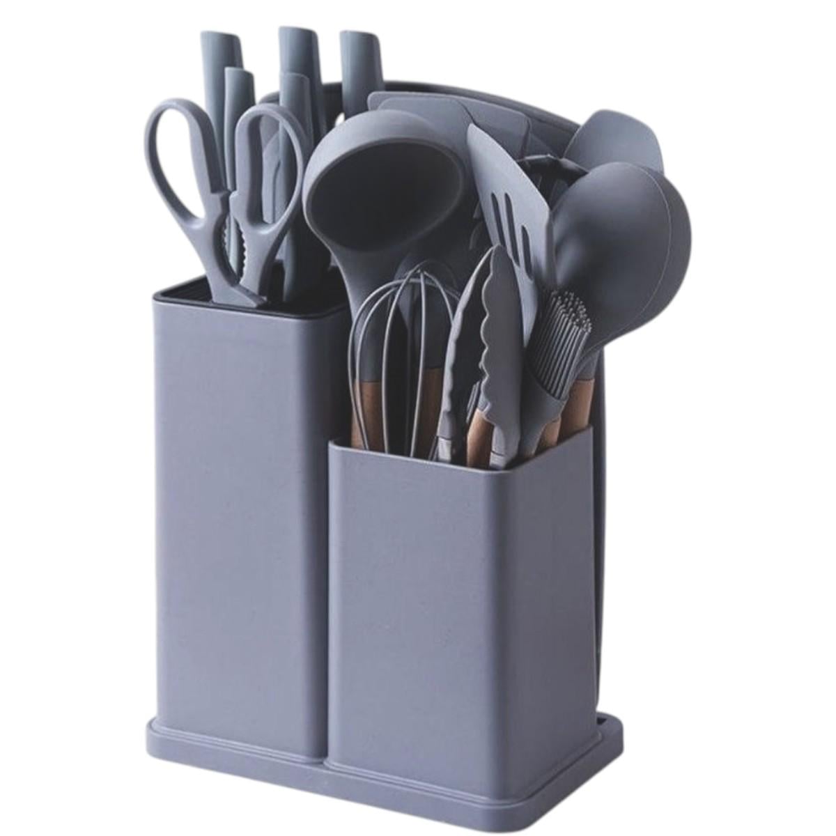 Набор кухонных принадлежностей и ножей Kitchenware Set на подставке 19 предметов (0357) Набор кухонных принадлежностей и ножей Kitchenware Set на подставке 19 предметов (0357)