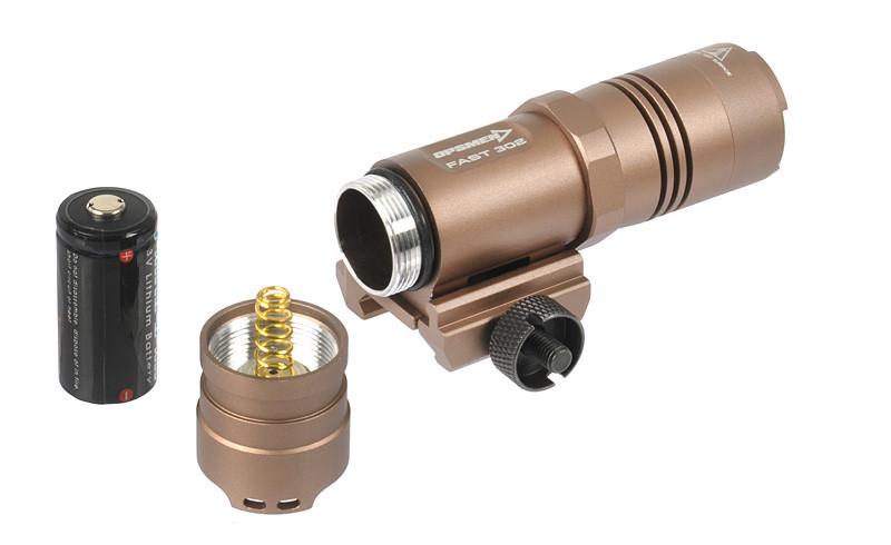 Ліхтар Fast 302r на планку пікатінні Коричневий - фото 5 Ліхтар Fast 302r на планку пікатінні Коричневий - фото 5