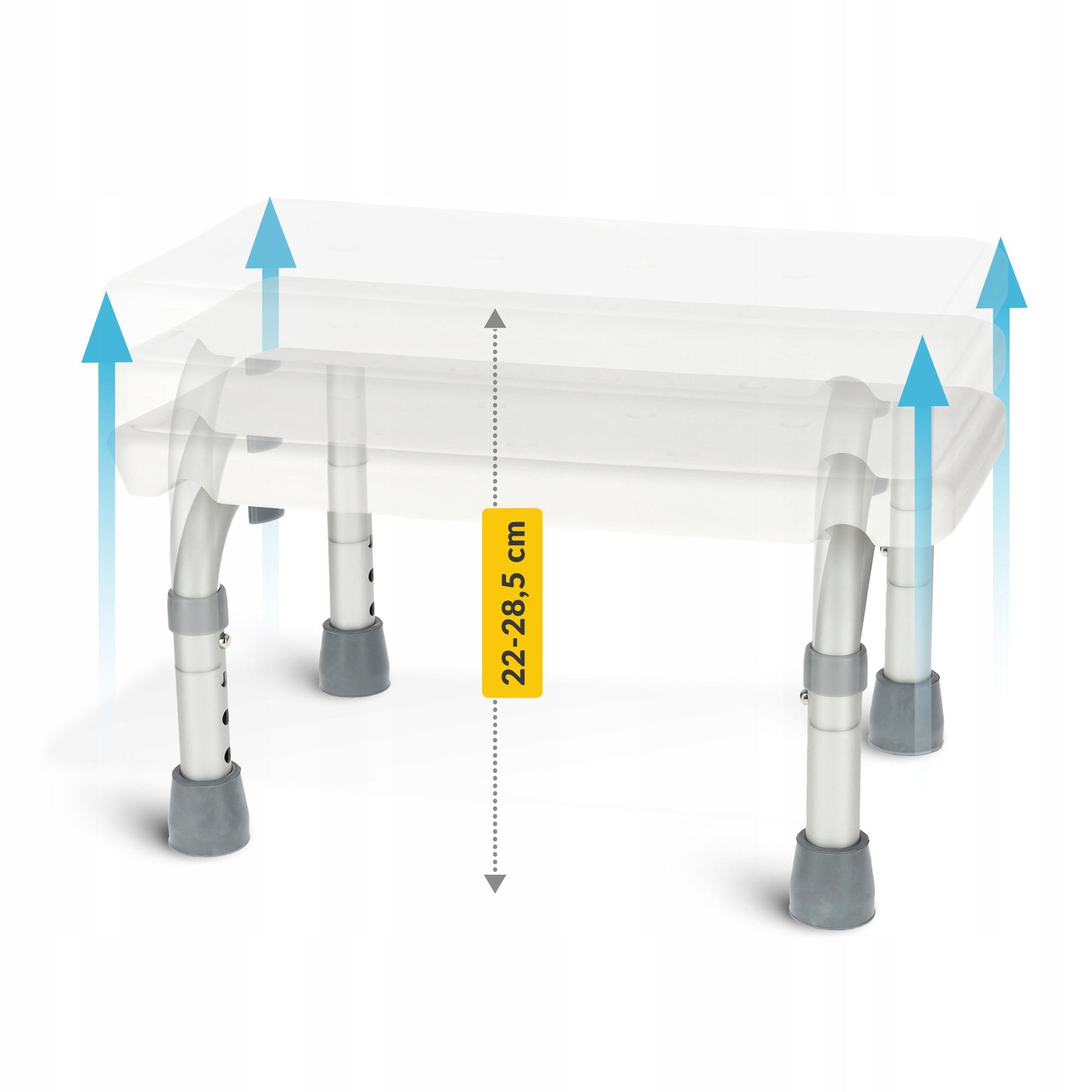 Сходинка-табурет 4fizjo для ванної та душу регульована White/Grey (P-5905973403429) - фото 5