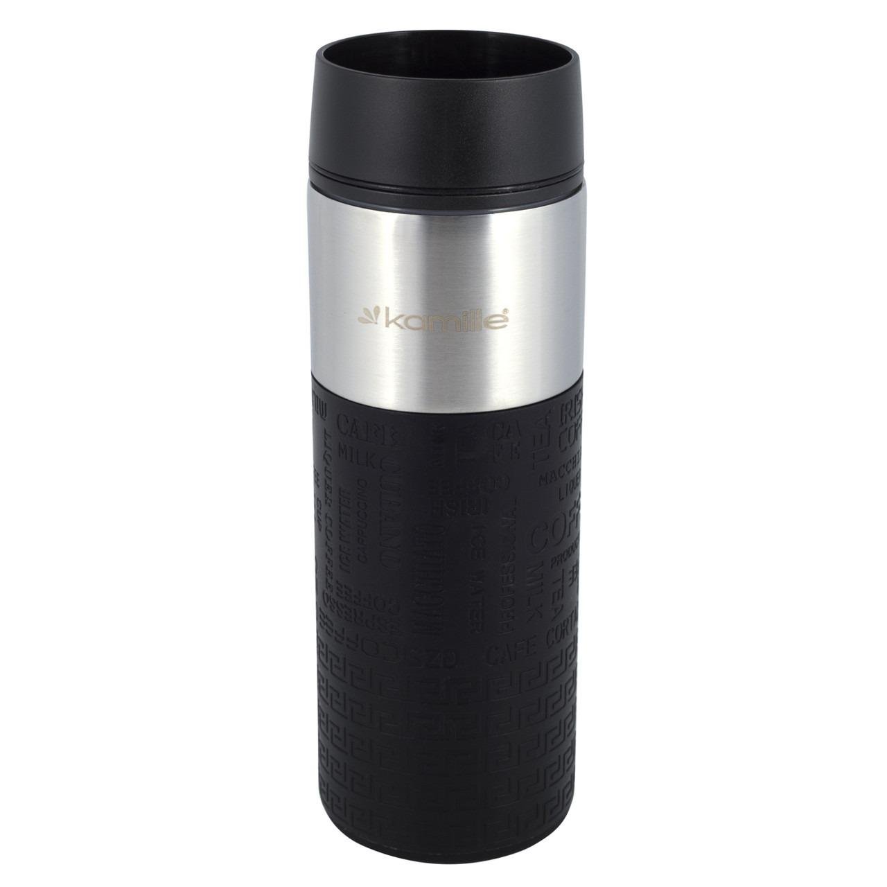 Термокухоль Kamille KM-2098-BK 420 мл Чорний (13729447)