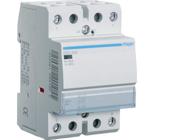 Контактор модульный Hager 2p 40A 2NO 230B AC (ESC240)