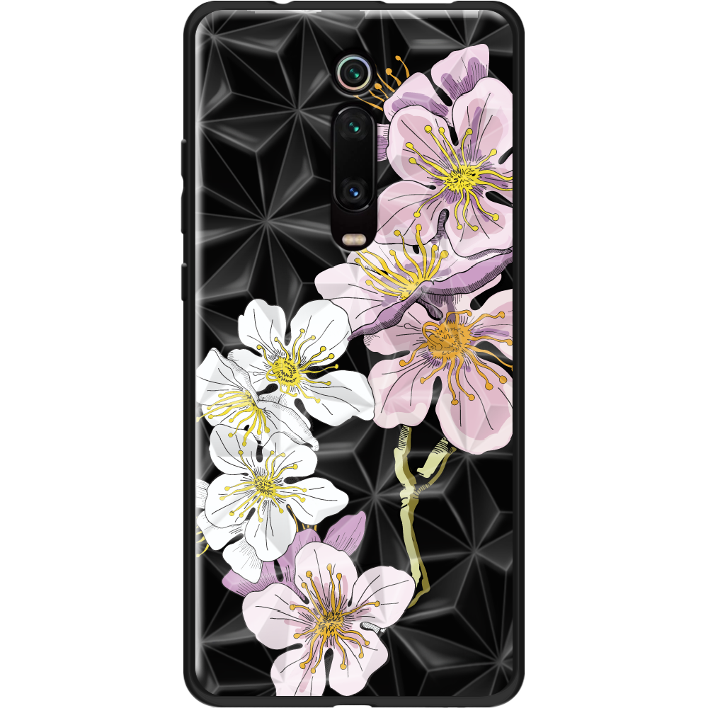 Чохол BoxFace Xiaomi Mi 9T / Mi 9T Pro Cherry Blossom Чорний силікон із призмою (37376-cc4-37866)