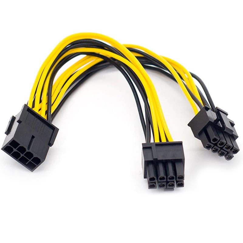 Кабель живлення для відеокарт 4Sport 8 pin 2 x 8 pin 0,2 м Black/Yellow (WAZ-8-6-BY)