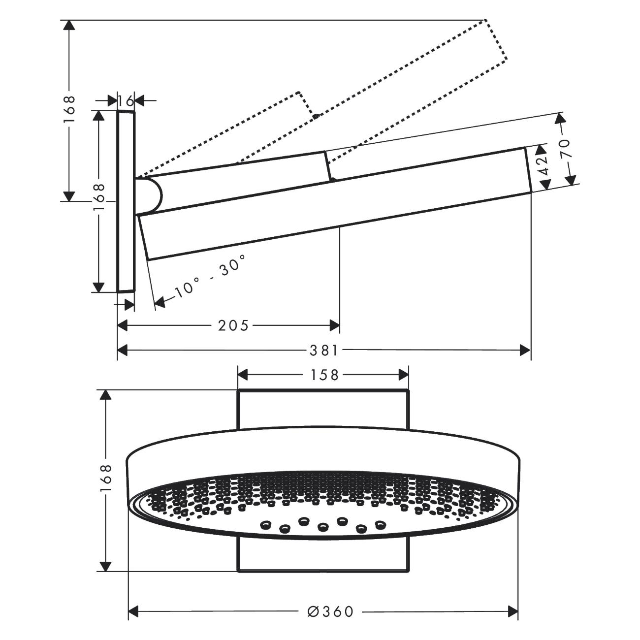 Верхній душ Hansgrohe RAINFINITY 26234700 360 мм Білий (71795) - фото 2